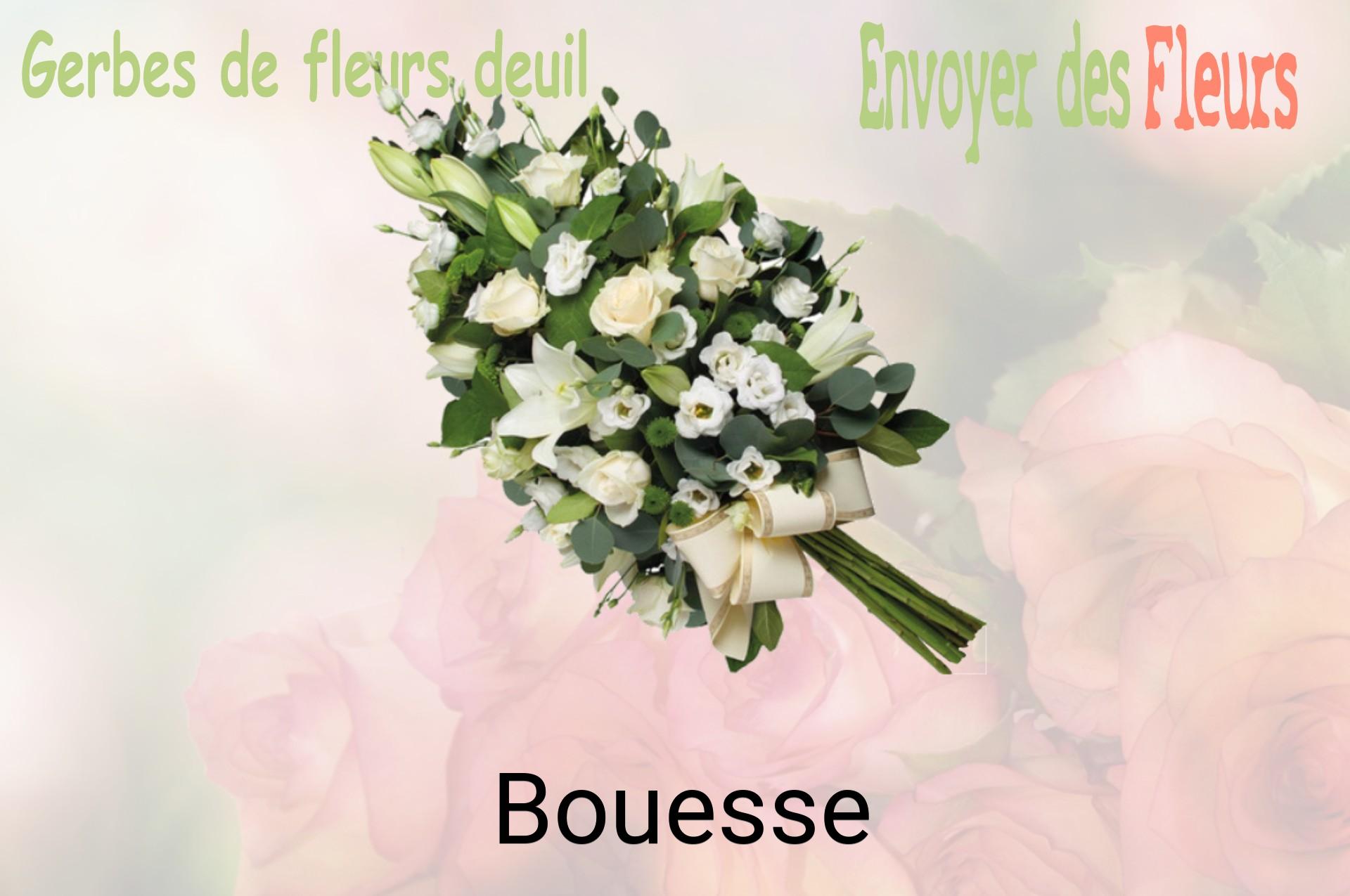Gerbe de fleurs de deuil livrée à Bouesse